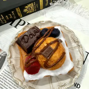 Chocolate Ice Cream Waffle Squeeze Toy Squishies, Soft Slow Bounce Sensory Toy Stress Relief Fidget, Ventilation Relaxation Tool, Durable Unique Design, Adult Essential, Stress Relief Fidgeting