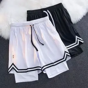 A pair of basketball casual sport shorts, unisex, a new style in 2025. High-quality quick-dry shorts for spring and summer. They have elasticity, with a lining fabric that fits the thighs better and protects the muscles.