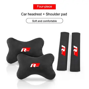 Car Seat Belt Protection Shoulder Pads, Headrest Neck Pillow Accessories for Volkswagen R-Line, Golf, Lavida, Magotan, Polo, CC, Passat, Gti