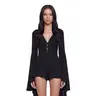 Soulful Bliss Long Sleeve Romper - Black