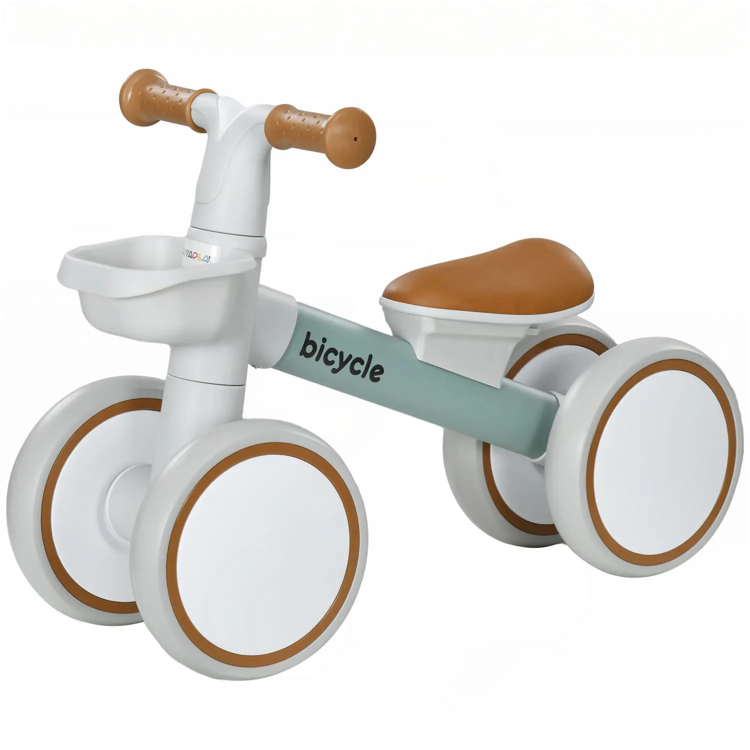 Qaba Balance Bike for Toddlers, Baby Balance Bike with Adjustable Seat, Silent Wheels, No Pedal Bike for Boys and Girls 1-3 Years, Green
