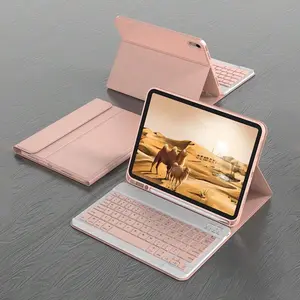 Keyboard Case for iPad (A16) 11th Generation 10th Generation, 7th/8th/9th, air 4th/5th/(M2) 2024 / (M3) 2025, Pro 11 (2018/2020/2021/2022) with PU Leather Cover, Detachable Wireless Keyboard Battery 150mAh &  Pencil Holder