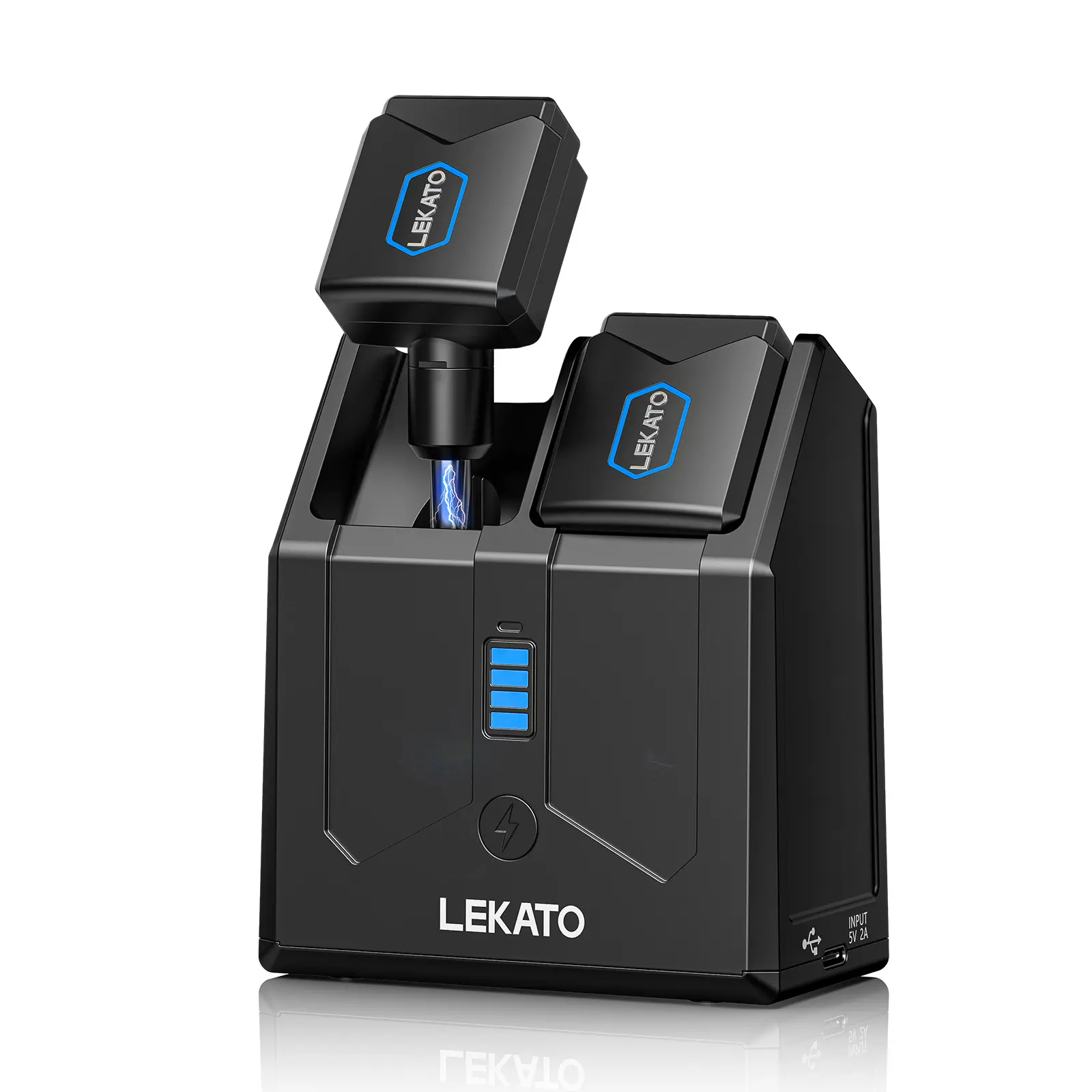 LEKATO JW-06 Wireless Guitar System with Charging Box, 5.8GHz Audio Wireless Transmitter Receiver Wireless, Guitar Transmitter and Receiver, Rechargeable Wireless Audio System for Electric Guitar Bass