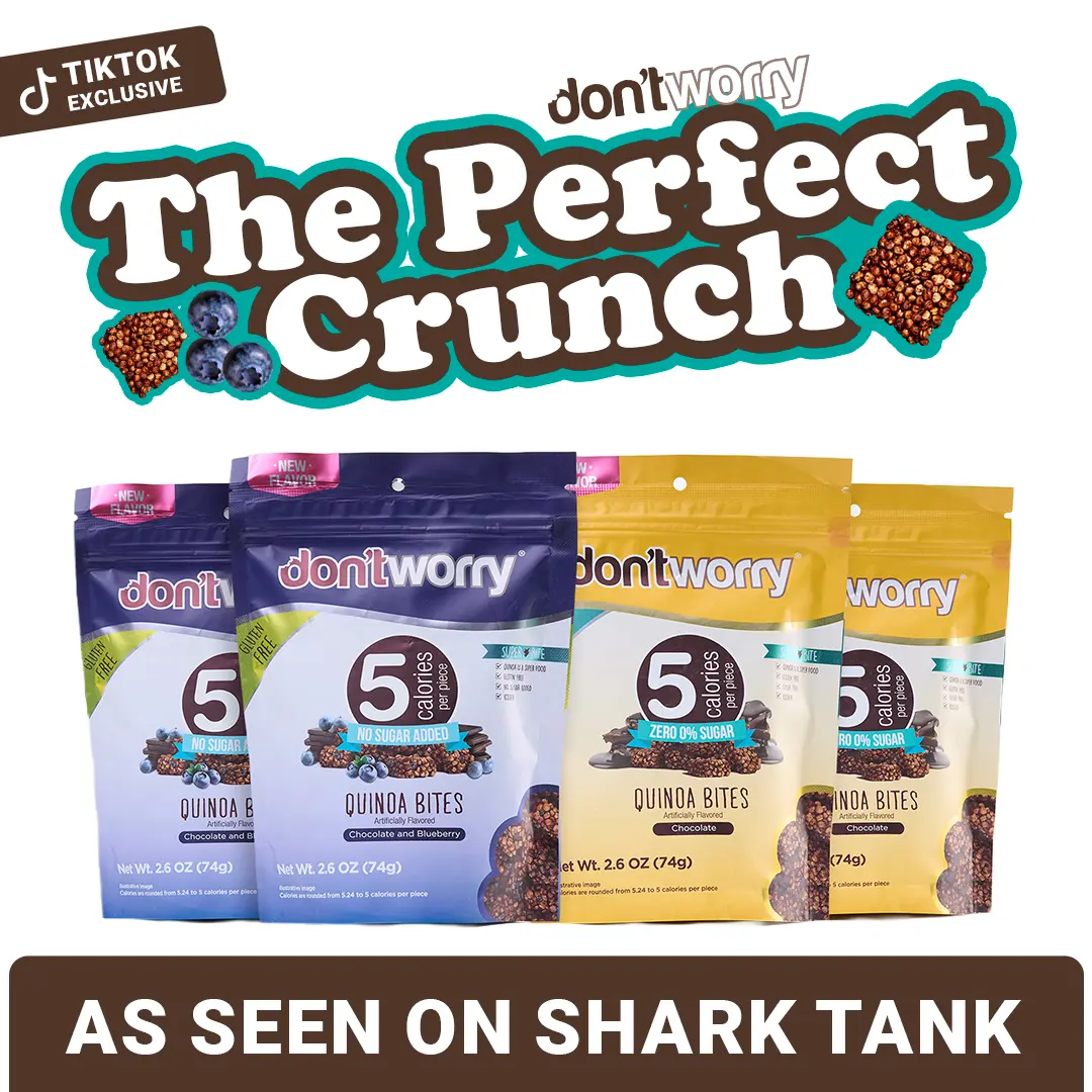 Don't Worry | The Perfect Crunch Pack | Shark Tank Bundle | Blueberry & Chocolate Quinoa Bites