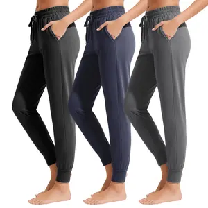 SHOWITTY Outlets Women’s 3-Pack High Waisted Joggers – Comfy Lightweight Sweatpants with Pockets for Lounge & Workout