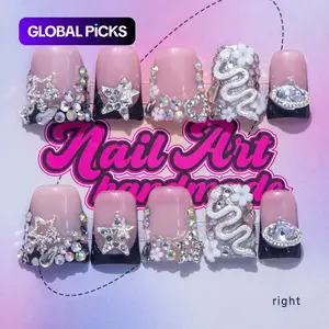 Delicate Thing Women's Y2K Style Nail Art Set, Press On Nails, Nail Kit, Salon Quality Nails, Pure Handmade Design, Includes XS-S-M-L Sizes, Perfect Gift for Women & Girls, No Glue Needed #GLOBAL PICKS
