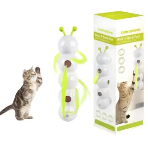 Interactive Cat Feather Toy, Automatic Fluffy Tail Teaser with Motion Sensor,Whack a mole Cat Toy, USB Rechargeable, Suction Cup for Stable Play, Perfect for Indoor Cats