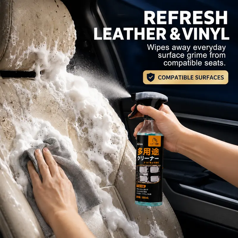 NUAN Multi-Use Car Cleaning Spray - Car Detailing Products, Auto Detailing Supplies for Interior & Exterior Daily Care, Heavy Duty Stain Remover to Remove Tough Dirt & Enable Deep Cleaning