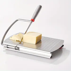Stainless Steel Cheese Slicer, 1 Count Home Cheese Cutter with Measuring Scale, Kitchen Cutting Utensils & Gadgets for Baking House Dining Room Picnic, Household Cutting Utensils, Kitchen Tool, Durable Cooking Tools