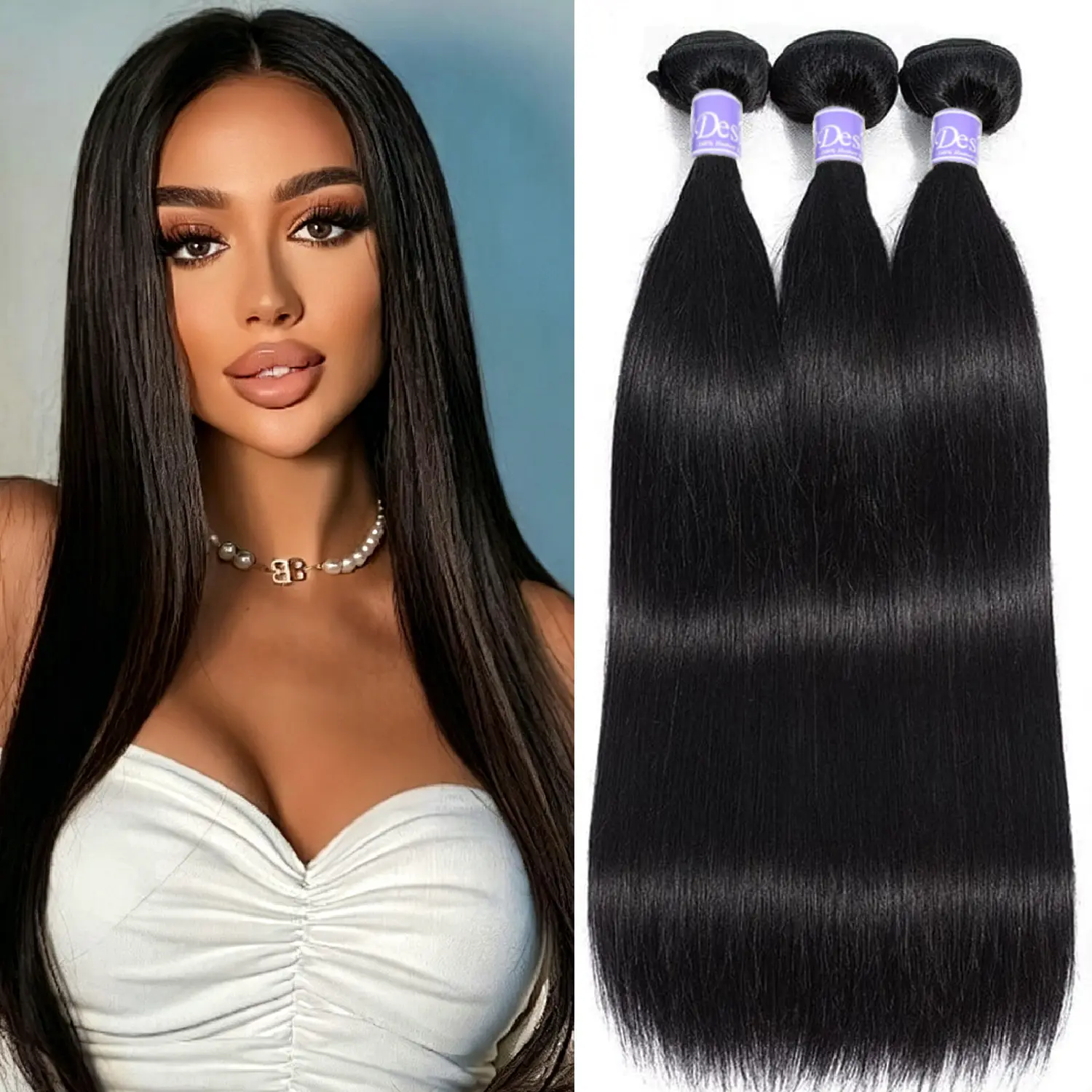 16A Brazilian Straight Human Hair Bundles 100% Unprocessed Virgin Straight Weave 3 Bundles Deals Human Hair