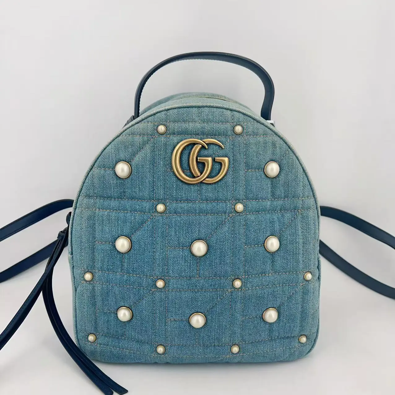 Pre-owned GUCCI Canvas Backpacks Pearl Backpacks
