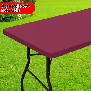 Rectangular Solid Color Table Cover, Vinyl Waterproof Oil-Resistant Easy-Clean, Non-Slip Tablecloth, Ideal for Indoor Outdoor Events