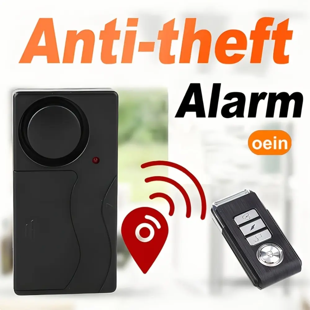 Oein, Wireless Anti-Theft Alarm, Portable Security Motion Sensor Siren for Bike Motorcycle Scooter Door Window Vehicle, 110Db, with Remote Control, Security Systems for House, Window Alarms for Home Security, Door And Window Alarms