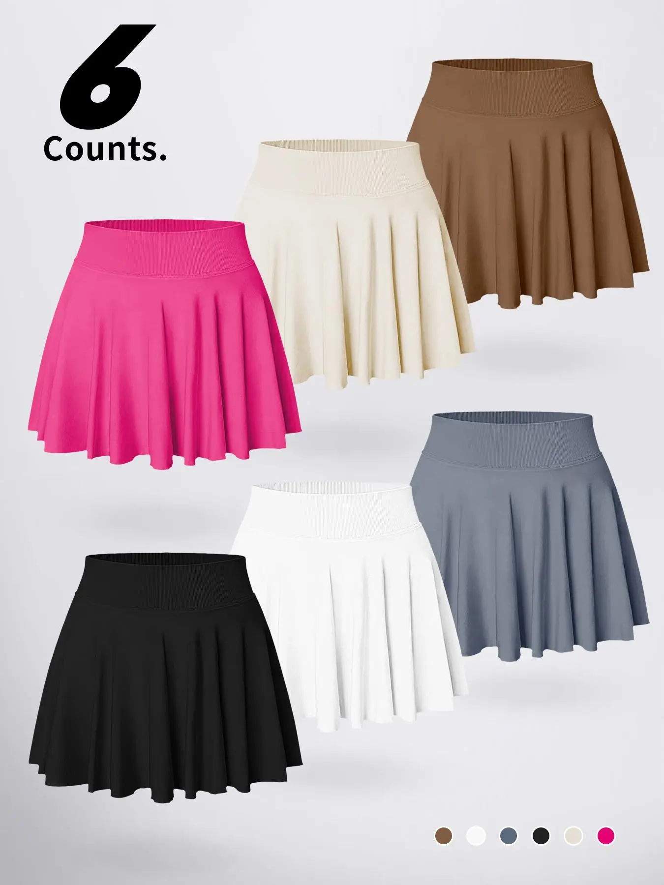 Women's Plain Two-In-One Anti-Exposure Sports Skirt Pants, Tennis Skort, Workout Skorts, Workout Skirts, High Waisted Skorts, High Waist Butt-Lift, Ideal for Intense Workouts and Gym, Summer Fashion