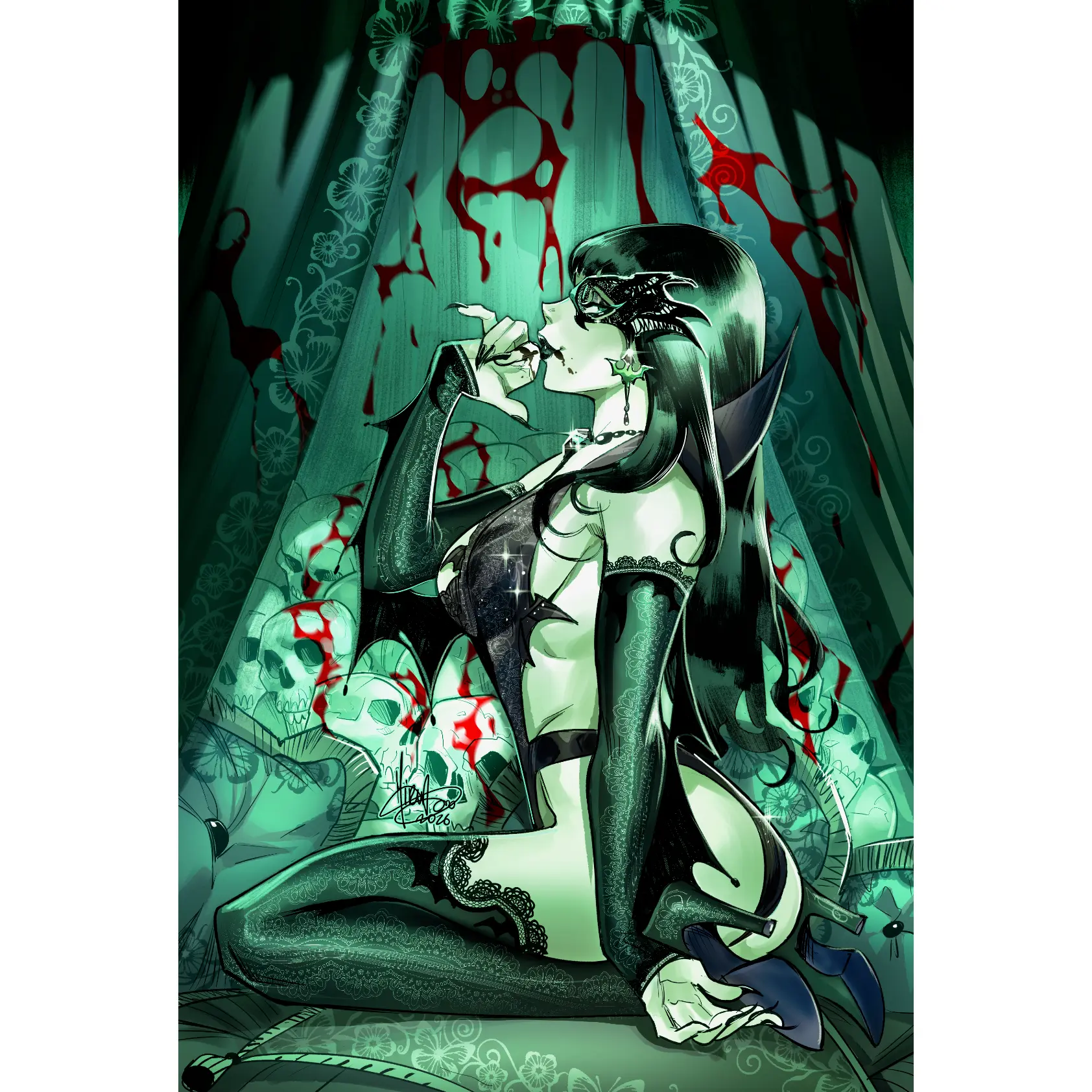 VAMPIRELLA #1 (2026) MIRKA ANDOLFO 616 COMICS Virgin Variant B Bloody Green LTD 500