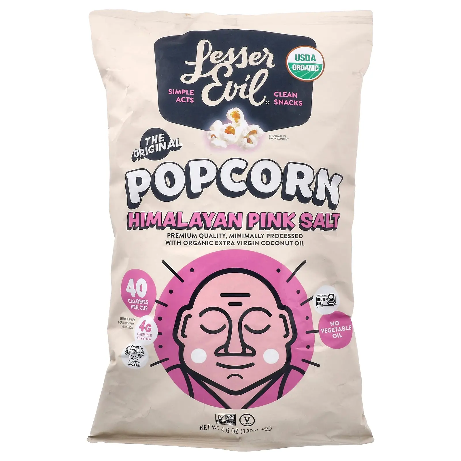 LesserEvil Popcorn, Himalayan Pink Salt, 4.6 oz (130 g)