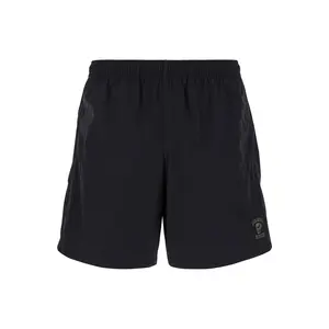 Alexander Mcqueen Men 'Varsity Skull' Black Swimming Shorts With Logo Detail In Nylon Man