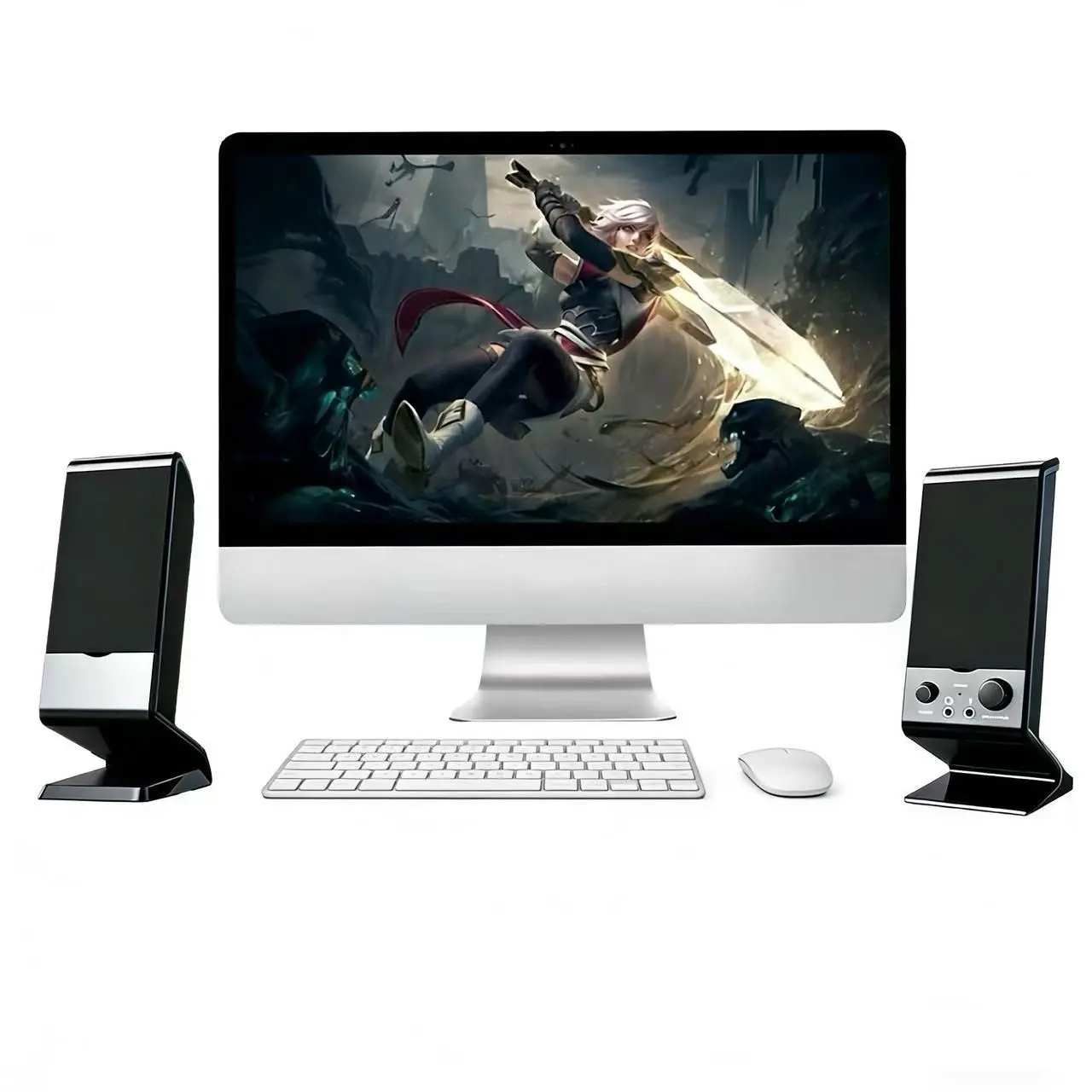 Computer wired Bluetooth desktop speaker, dual speakers, 360 ° surround sound, stereo, desktop speaker, high volume, suitable for office, gaming, watching movies, desktop audio, USB powered speaker, Multifunctional Desktop Speaker, PC Gaming Speakers