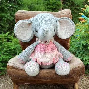 Crochet Elephant Plush - Dress or Diaper