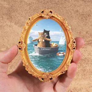 Funny Cat Refrigerator Magnet, Humorous Design, Mini Frame Magnet, Compact Size, Fun Decorative Magnet, Ideal for Living Room, Kitchen, Bedroom, Great Holiday Gift
