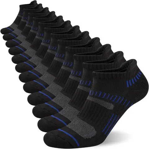 Women's One-Size Low-Cut Athletic Tube Socks (12-Pair) - French Terry, Cushion, Arch Support, All Season, Moisture Wicking, Sports Fit, Outdoor Running, Socks for Women