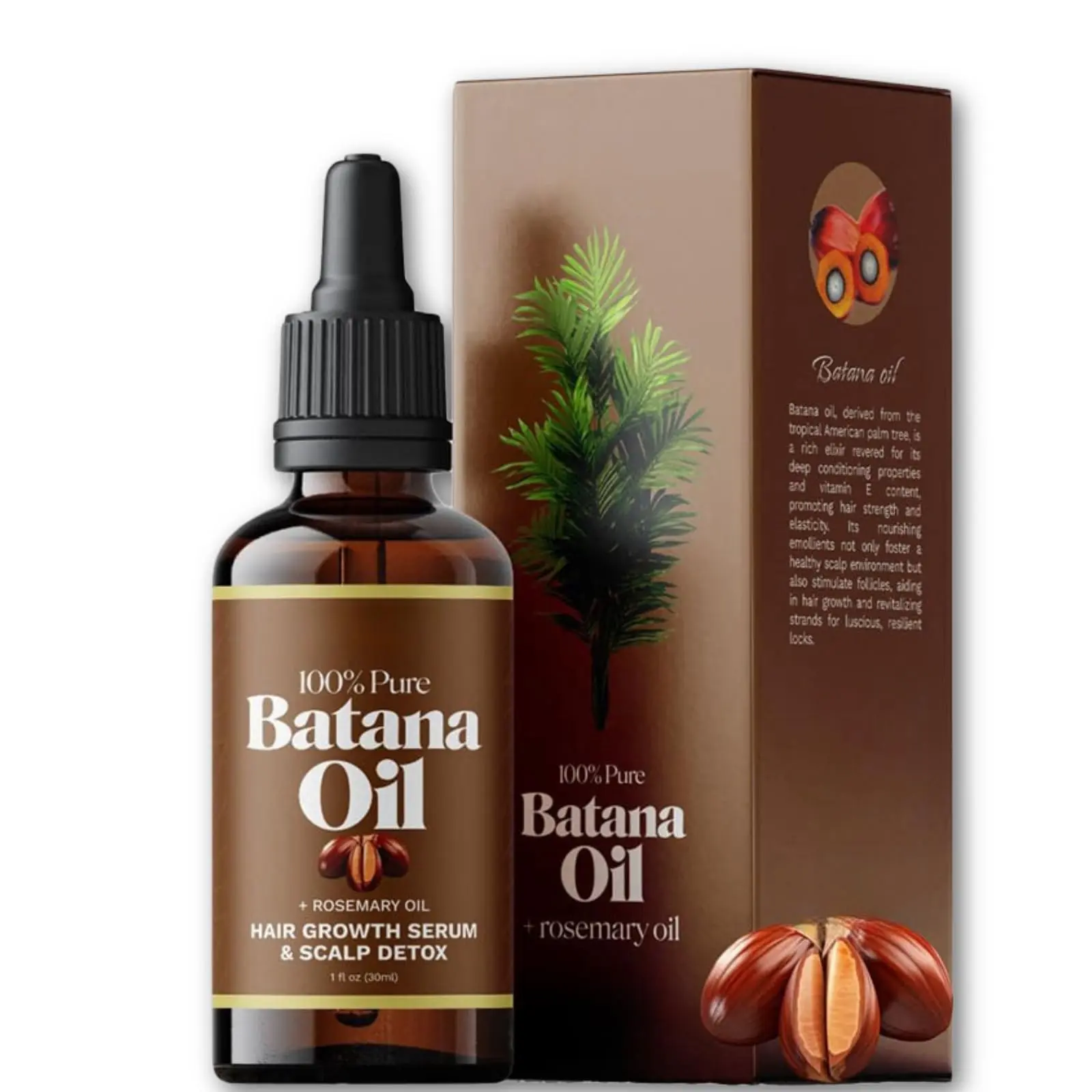 Batana Oil for Hair,Hair Oil with Rosemary for Hair Growth - 100% Organic Batana Oil (3PCS)