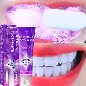 1-Pack 120g Mint Flavor Purple Toothpaste, Whitening Toothpaste, Deep Cleaning, Gentle Non-Irritating, Fresh Breath, Travel Portable, Home Use, Whitening Action, Mint Flavored Toothpaste