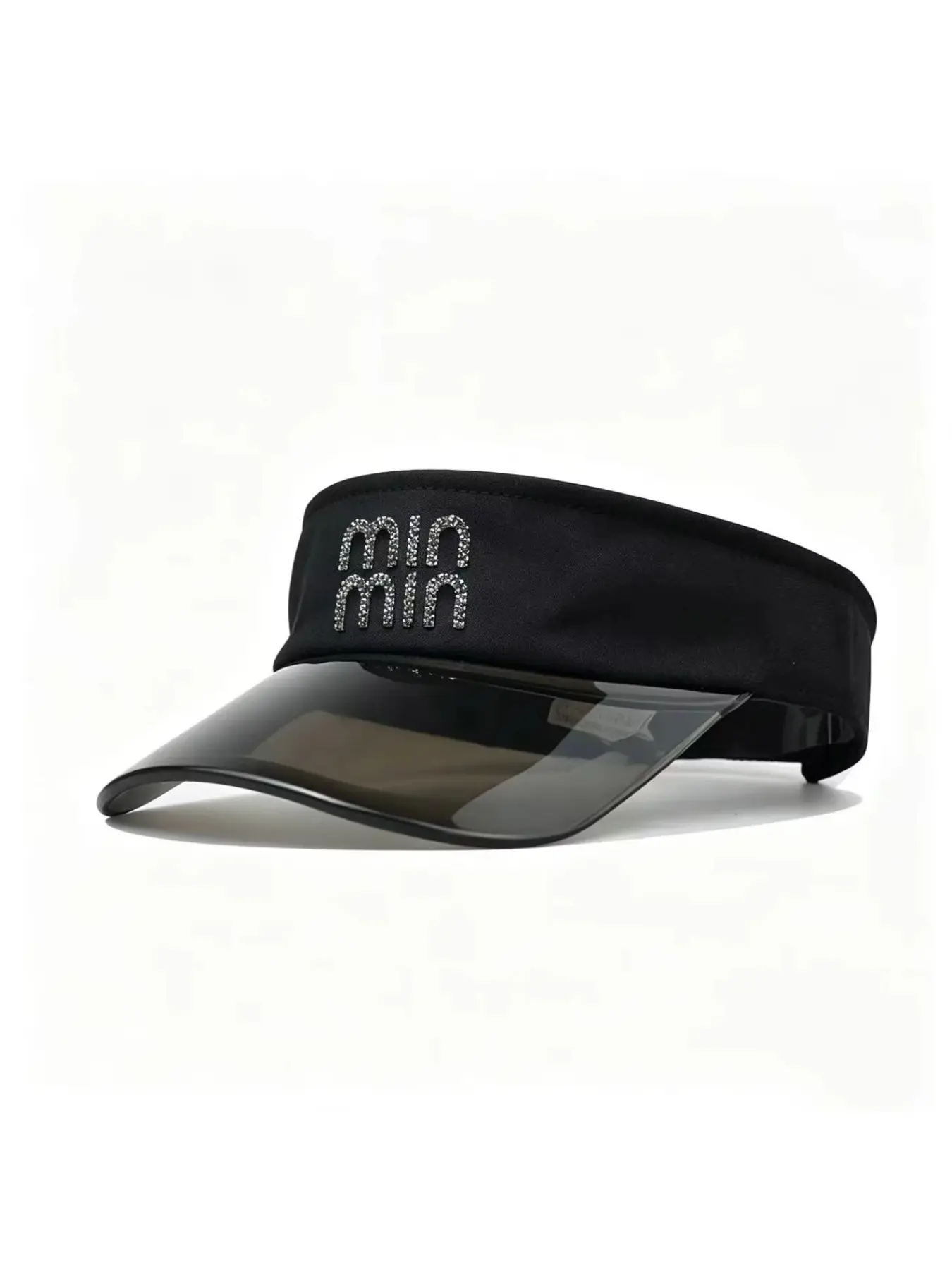New With Diamond Summer Transparent Brim Woman's UV Resistant Fashion Sun Protection Cap Men's Commuting Tidal Current Visor Hat Sunscreen Hat