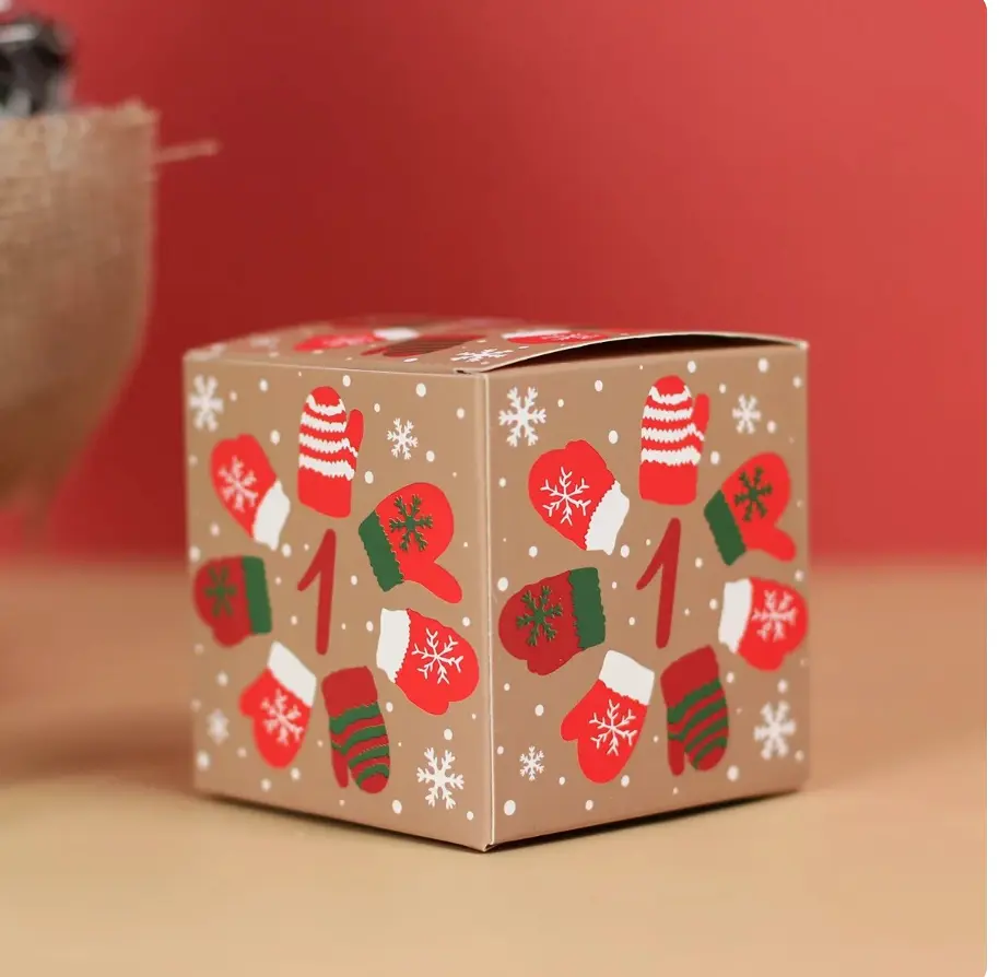 24Pcs Christmas Advent Calendar Gift Box Kraft Paper Candy Cookies Box Kids New Year Party Gift Favors Navidad 2022 Xmas Decor