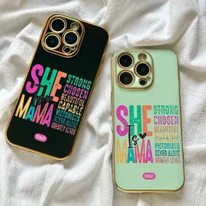 Mom Theme Inspirational Quote Phone Case for iPhone 16 Pro Max 15 Plus 14Pro 13 12 11 XS Max XS XR TPU Shockproof Mama Design Premium Material Full Coverage Protection Protective Protector