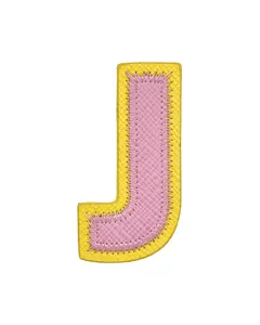 Pink + Yellow Embossed Vegan Letter Patch