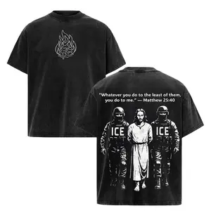 Jesus Arrested Parody Vintage Washed Shirt – Immigrant Rights Satire, Anti-ICE Message
