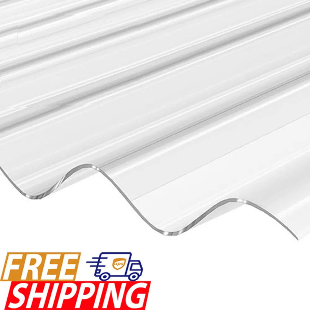 Corrugated Polycarbonate Roofing Sheet - Clear - 1/16" x 33" x 96"