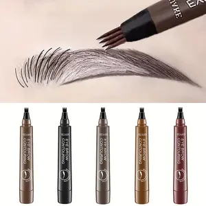 Waterproof Eyebrow Pen, Microblading Eyebrow Pencil With 4 Split Head, Natural Looking Brows Makeup