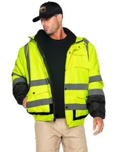 Hawx Men's High-Visibility Bomber Work Jacket - Hhv02-Ylw