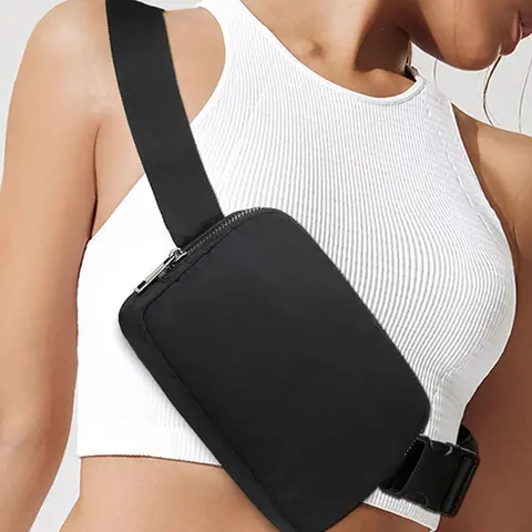 Women's Minimalist All-match Solid Color Fanny Pack, Fashionable Waist Bag for Active Outdoor Sports Running, Casual Sporty Sling Bag for Daily Used Accessories
