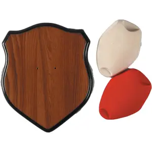 Deer Mounting Kit - Hunting Easy-To-Assemble Wood Plaque Deer Mounting Kit with Red & Cream-Colored Skull Cover, Included
