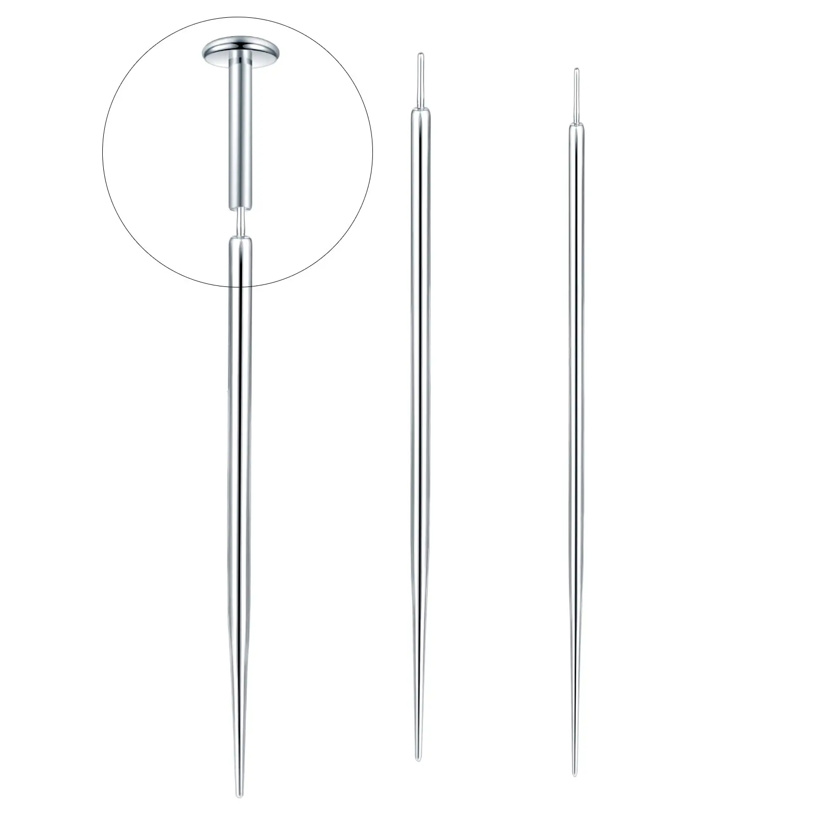 3pcs Taper Insertion Pin Titanium For Threadless Tool 14g 16g 18g