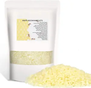 Howemon White Beeswax Pellets 2LB 100% Pure and Natural Triple Filtered for Skin, Face, Body and Hair Care DIY Creams, Lotions, Lip Balm and Soap Making Supplies