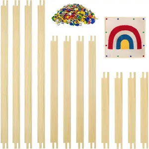 6 Sets 3 Sizes 12pcs Wooden Canvas Splicing Stretcher Bars with 100 Tacks for Needlework, Needlepoint Embroidery Stitch Frame Set for Crafts Art, Ideal for Women's Birthday Gifts