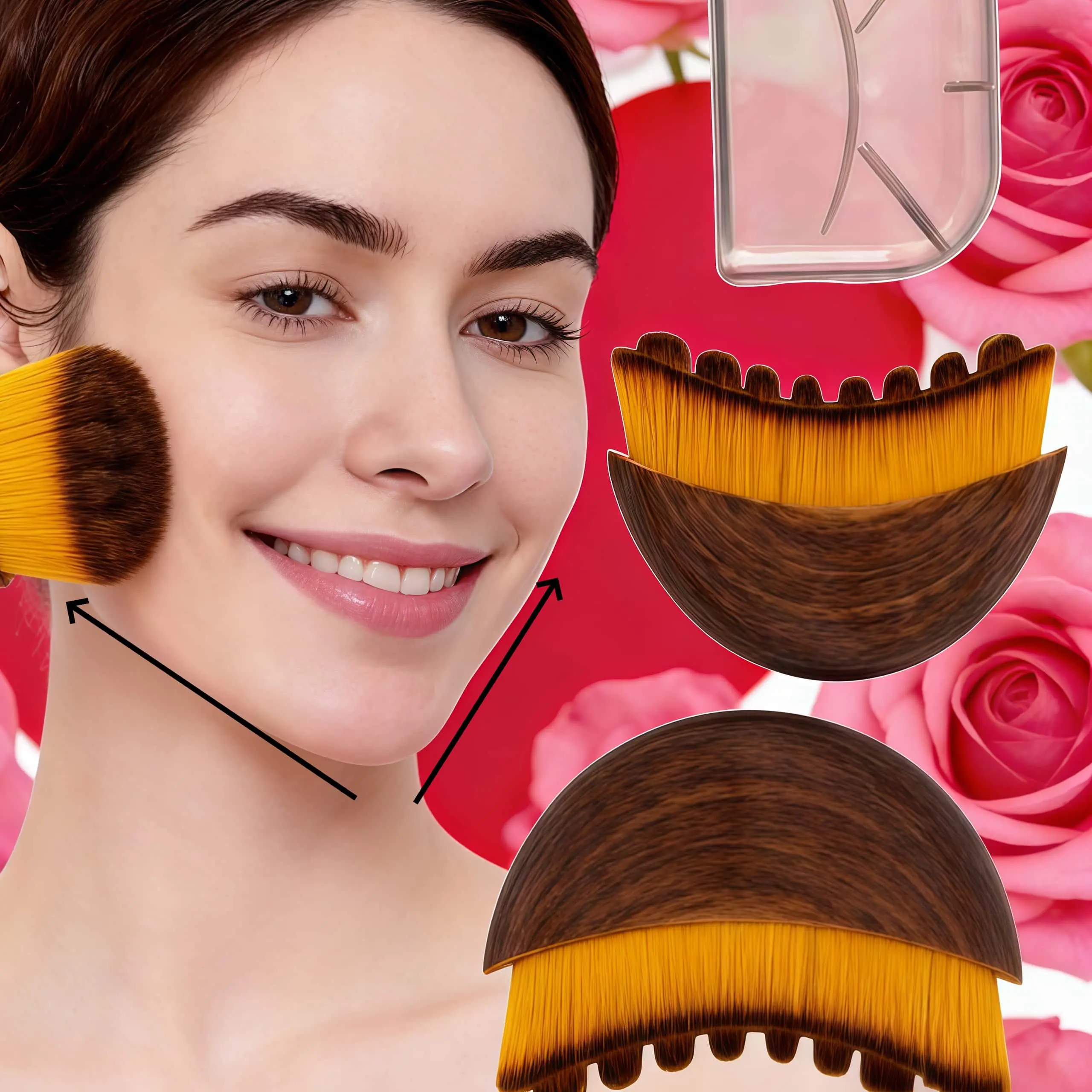 Upgraded Lymphatic Contour Face Brush, Lymphatic Drainage Brush, Dry Brushing Face Brush, Lymphatic Drainage Massager for Face, Designed for The Face Gentle Enough for Daily Use (1pcs Brown) Body Care back tanning applicator derma roller men-MM