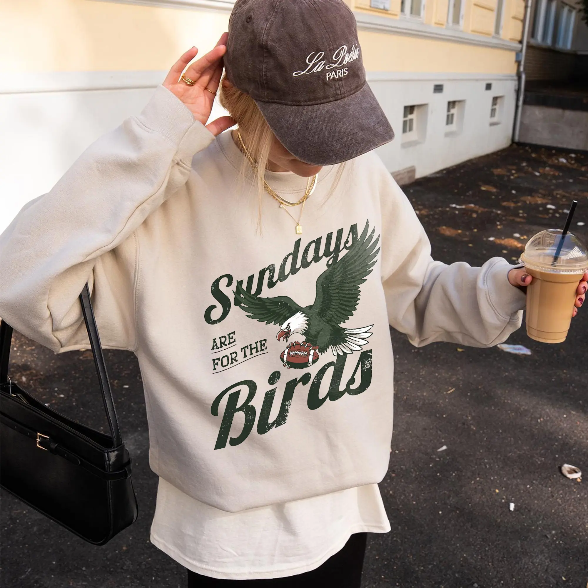Sundays Are For The Birds Sweatshirt, Game Day Football Pullover, Retro Bird Fan Crewneck, Sunday Sports Sweater, Fall Game Day Top