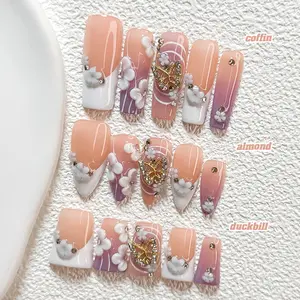 CuraTique Spring Collection | Ombre Butterfly | 10-Piece Set100% Handmade Nail Stickers, 3D Gel Nails, Reusable NailArt | 2026 SpringNails | Holiday Nails | Perfect Nail Art forVacations | Birthday Party & Gift Ideas
