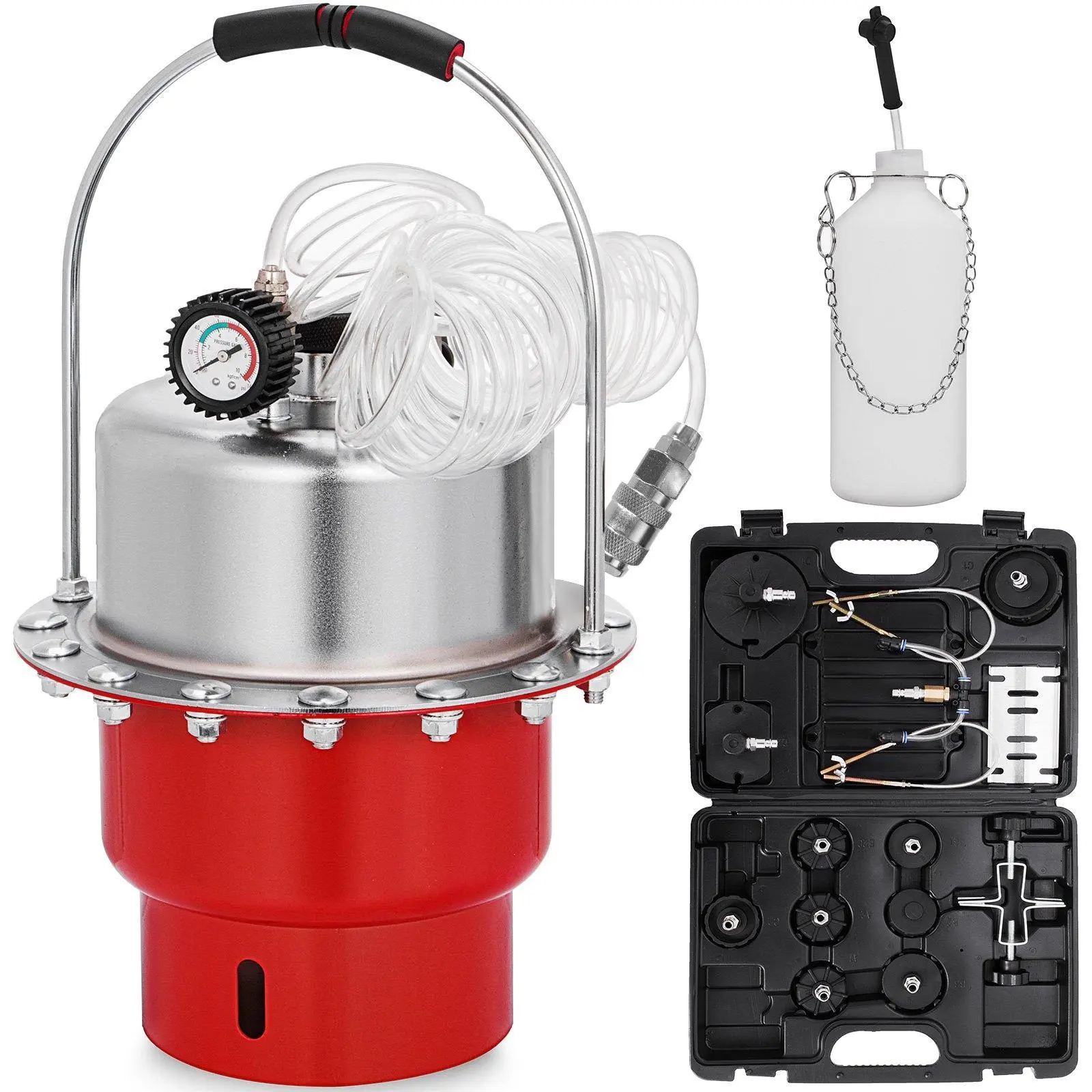 【Summerfinds】VEVOR Pneumatic Air Pressure Bleeder Tool Kit Brake Bleeding Garage Workshop Mechanics