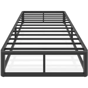 Upgrade Anti Bending and Round Corner  10 inch Metal  XL Bed Frame 3500 LBS Heavy Steel Slats Support Platform Bed Frames No Box Spring Needed Platform Noise Free Easy Assembly