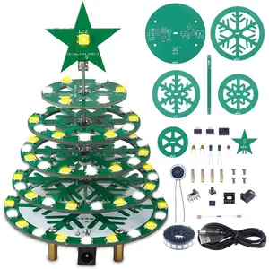 Christmas Tree Soldering Projects, DIY X-mas Tree SMD Soldering Practice Kit, 73 Pcs WS2812B RGB LEDs with 6 Types of Light Effects for Christmas Decoration Present College