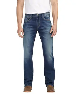 Silver Jeans Co. Mens Jace Slim Fit Bootcut Jeans Dark Wash EKC348 40W x 30L