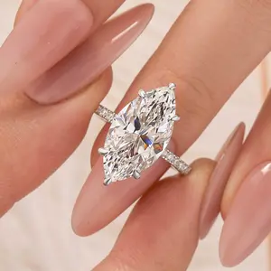Maxine CZ 6.0ct Marquise Cut Engagement Ring,5A Cubic Zirconia Women's Ring Jewelry,Promise Ring for Daily,Travel,Proposal,Wedding,Birthday,Anniversary