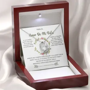 Un Regalo Unico Para El Amor De Mi Vida, Para El Amor De Mi Vida Collar Regalo, Para Esposa, Aniversario, San Valentín, Cumpleaños, Celebración, Necklace With Message Card and Box