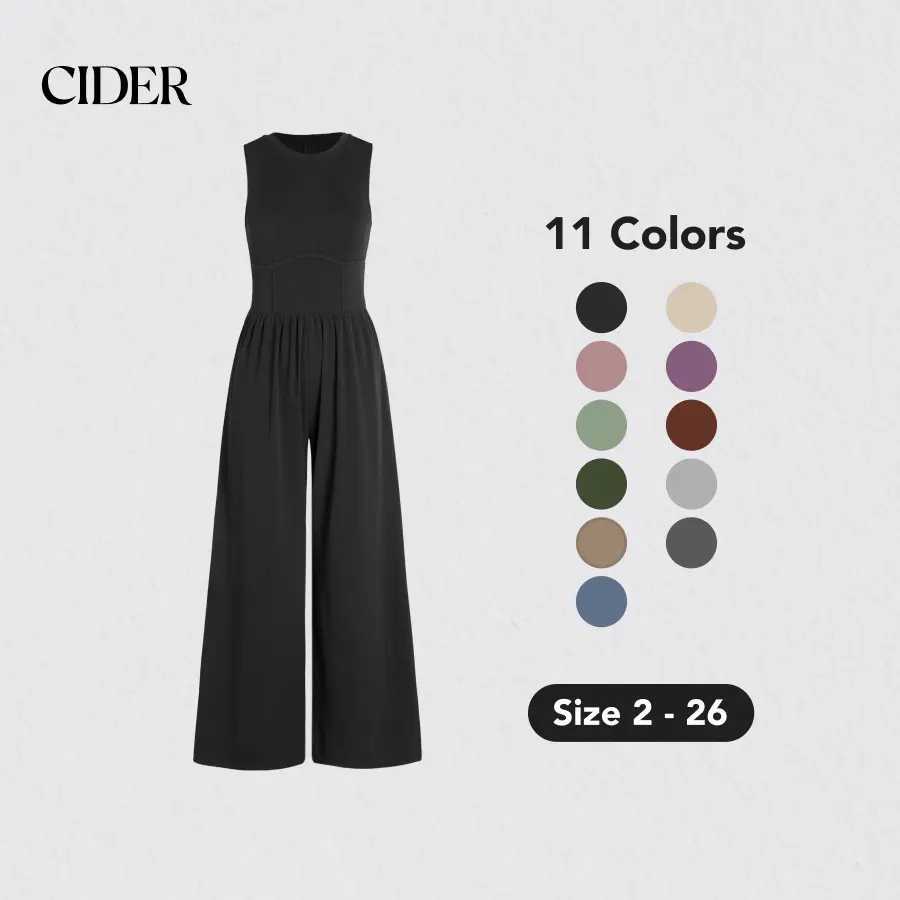 Cider Sleeveless Wide Leg Overalls SwimWeek